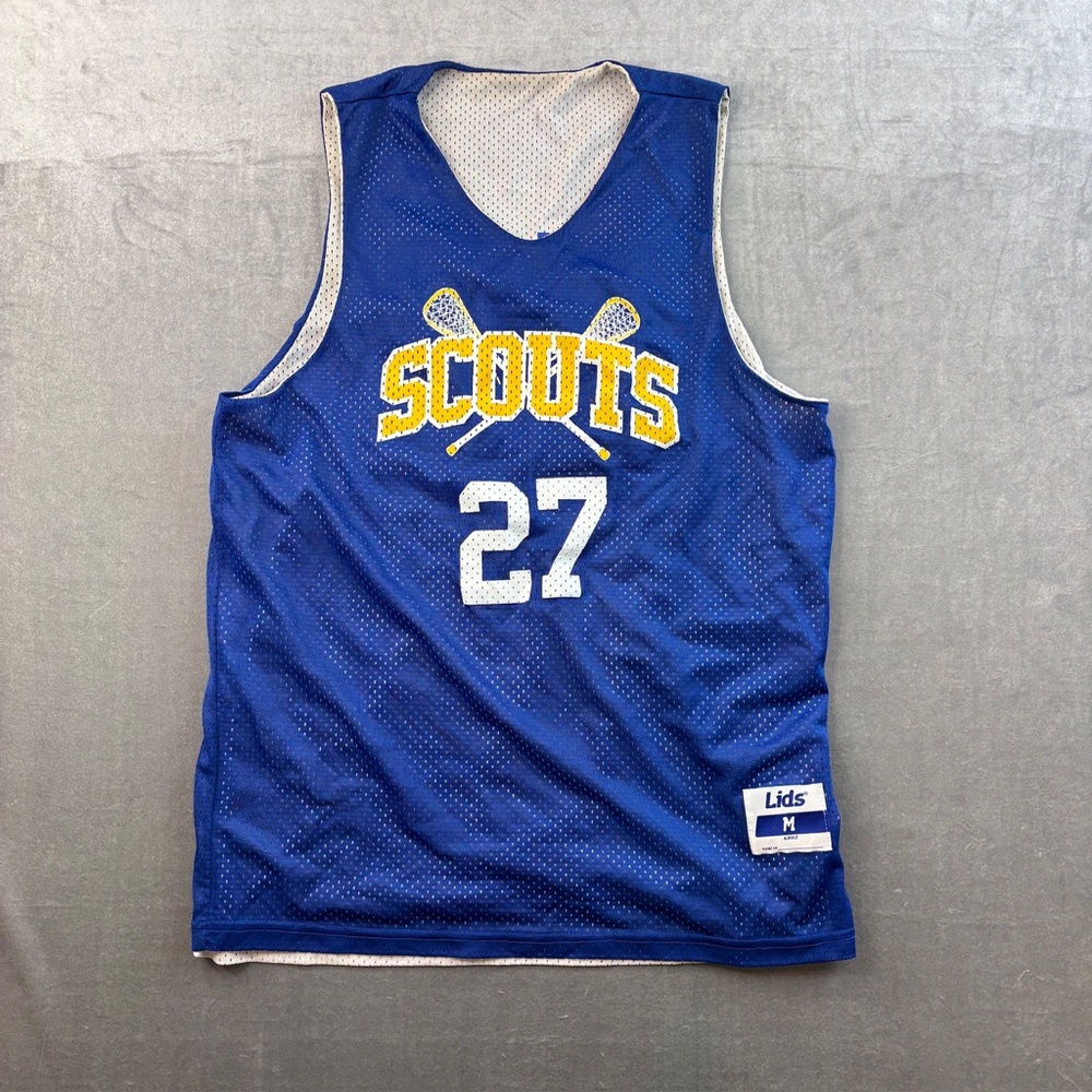 Lids Scouts Lacrosse Jersey Blue‎ Yellow #27 Mesh Reversible Adult Medium